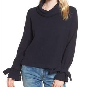 Madewell Navy Tie Sleeve Sweater